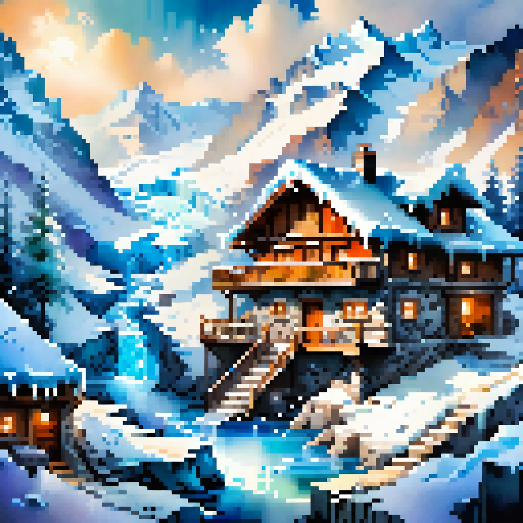 00394-3782582443-glacier scene,house,shining,nature light,Fantastic light and shadows, 2d game scene,oil and watercolor painting,_lora_Retro_Illu.png